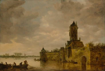 Slott ved en elv, 1647.
