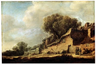 Landskap med en bondehytte, 1631.