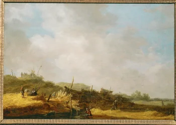 Landskap med sanddyner (maleri på eik)