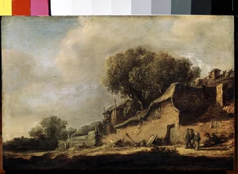 ""Paysage a la chaumiere et au chene"" (Landskap med en bondehytte og en eik) Maleri av Jan Jozefsz van Goyen (1596-1656) 1634 Mål 87x105 cm Eremitasjemuseet, St. Petersburg