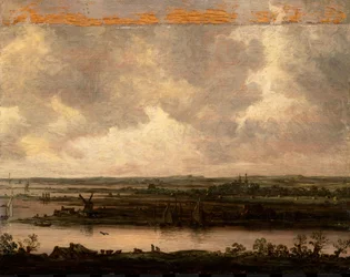 Utsikt over elven Spaarne og Haarlemmermeer