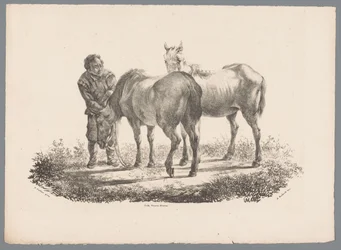 Mann og to hester Beesten Studien av J. Kobell etter Paul Potter Nr. 1 (serietittel)