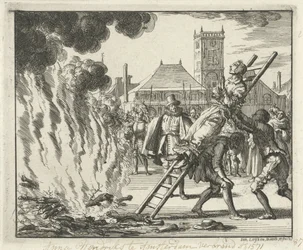 Anneken Hendriks, bundet til en stige, brent i Amsterdam, 1571, 1685