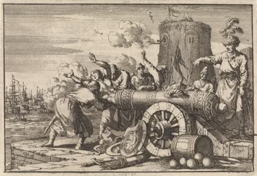 Under det franske bombardementet av Alger blir den franske konsulen lastet inn i en kanon av algerierne og drept, 1683