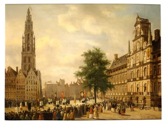 Prosesjon på Grand Place i Antwerpen
