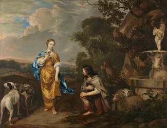 Dobbeltportrett av et ungt par som Granida og Daiphilo