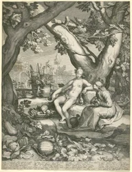 Vertumnus låner figuren av en gammel kvinne for å vinne Pomonas kjærlighet