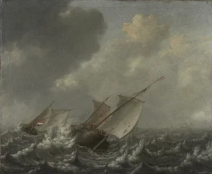 Fartøyer på et hakkete hav, 1620-tallet