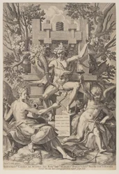 Bacchus sittende på en tønne