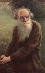 Portrett av forfatteren Leo N. Tolstoy 1828-1910, 1910