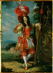 Keiser Leopold I i teaterkostyme, sannsynligvis under et gjeterskuespill, «La Galatea» (kobber)