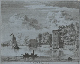 Utsikt over Savenhout-gården i Haarlem Hofstede Sparenhout (tittel på objekt) Landskap i Haarlem-området (serietittel) Gesigten utenfor Haarlem, Utført av. J.V.V. (serietittel på objekt)