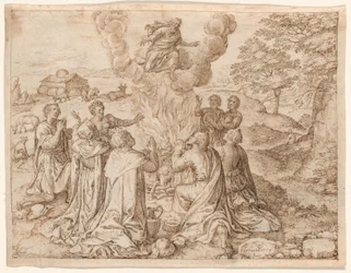 Noahs offer, plate IX fra Skapelsen og menneskets tidlige historie