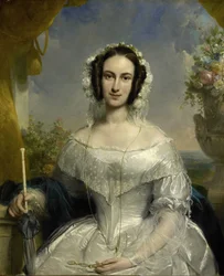 Agatha Petronella Hartsen (1814-78). På brudetoalett i anledning hennes ekteskap med Jan van der Hoop 17. mars 1841