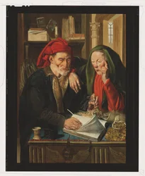 Pengevekslerne (olje på panel)
