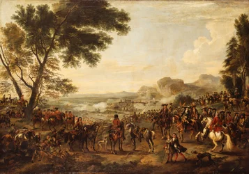 Kong William III og troppene hans forbereder seg på et slag,