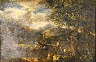 Landskap med hyrder (olje på lerret) (se også 242155)