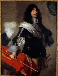 Portrett av lyskens sønn av Pierre Corneille i uniform som kaptein for hestelegerne (Chevau legers, ca. 1667 Maleri av Jean de Reyn (1610-1678) Versailles fra 1600-tallet, museet Lambinet