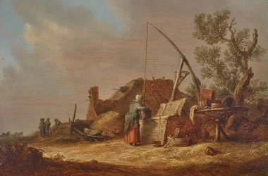 Et landskap med en kvinne ved en brønn