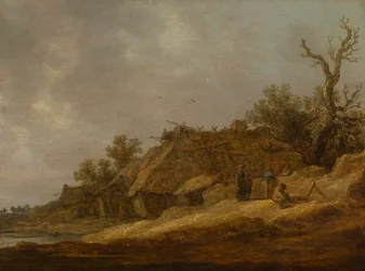 Forfallen bondegård med bønder