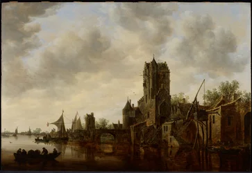 Elvelandskap med Pellecussen-porten nær Utrecht