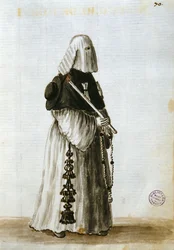 Robes of the Confraternity of the Suffering of Death (penn og blekk og wc på papir)