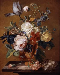 Blomster i en vase. Maleri av Jan van Huysum (1682–1749). Privat samling.