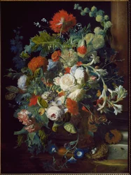 Stilleben. Blomsterkurv. (olje på lerret