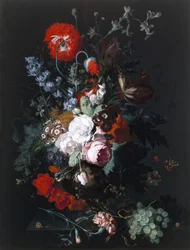 Stilleben av blomster og frukt, ca. 1715