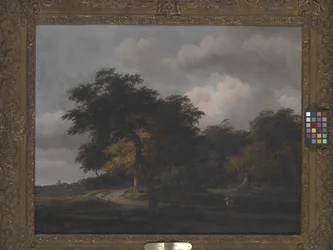 Landskap med Huis Ten Bosch, ca. 1660 (olje på lerret)
