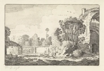 Man with a Dog at a Ruin Landscapes (serietittel) Amenissimae aliquot requculae (serietittel)