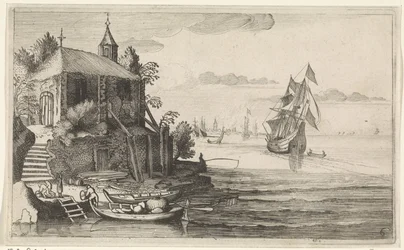 To-mester ved en kyst med kapell Seascapes (serietittel)
