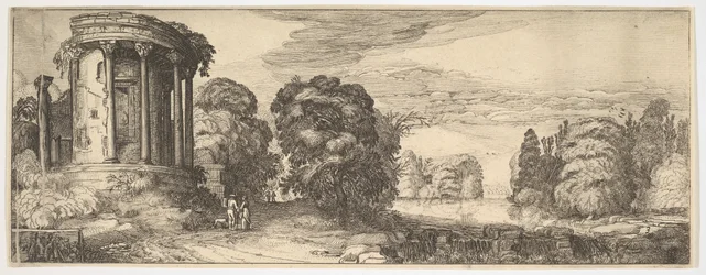 Sibyllens tempel i Tivoli fra Landscapes and Ruins, ca. 1615.