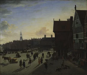 Dammen og Damrak, Amsterdam, ca. 1663