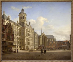 Dammen med det nye rådhuset i Amsterdam