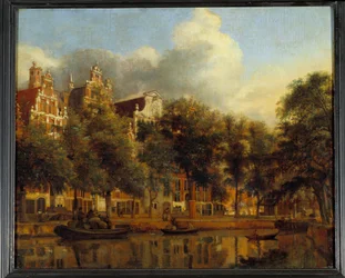 Utsikt over Herengracht i Amsterdam Maleri av Jan Van der Heyden (1637-1712)