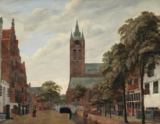 Utsikt over Oude Delft-kanalen, Delft, ca. 1660