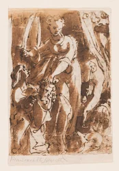 Rekto: Judith med sjef for Holofernes; Vers: Pietà