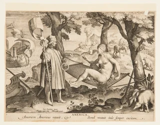 The Discovery of America, plate 1 fra "Nova Reperta" (New Inventions of Modern Times)