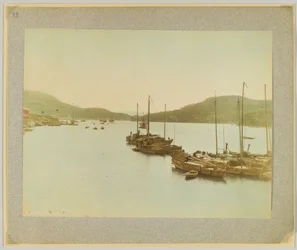 Onomichi, Bingo, Japan (håndfarget svart/hvitt-bilde)