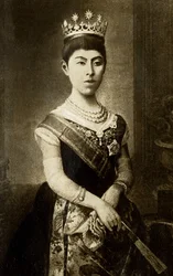Portrett av Haruko, imperator av Japan. Fotografi, begynnelsen av det 20. århundre.