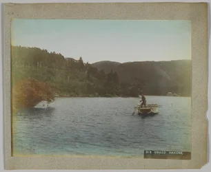 Ubako, Hakone, Kanagawa Prefecture, Japan (håndfarget svart/hvitt-bilde)