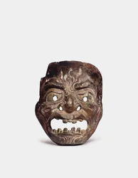 En Gigaku-maske i tre