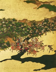 Slaget ved Hogen i 1156, Momoyama-perioden (1568-1615) (blekk på papir)