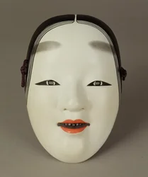 Japansk nō-teatermaske av en ung kvinne