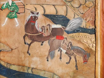 Osakazu Byobu - Japansk åttepanels foldeskjerm (maleri)