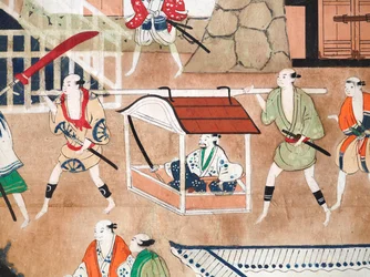 Osakazu Byobu - Japansk åttepanels foldeskjerm (maleri)