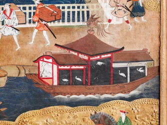 Osakazu Byobu - Japansk åttepanels foldeskjerm (maleri)