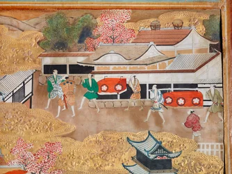 Osakazu Byobu - Japansk åttepanels foldeskjerm (maleri)