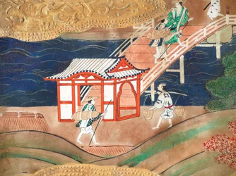 Osakazu Byobu - Japansk åttepanels foldeskjerm (maleri)